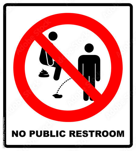 No peeing, prohibition sign, vector illustration.