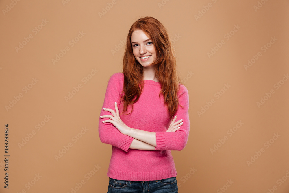 Portrait of a young smiling redhead girl Portrait of a young smiling redhead girl