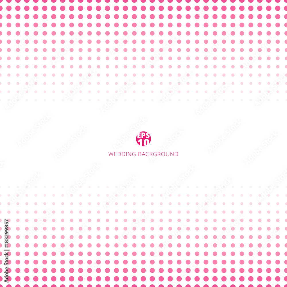 Abstract halftone pink color on white background for wedding card.