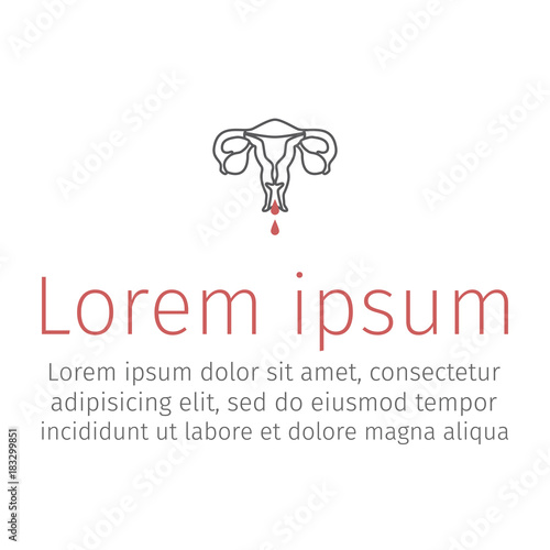 Abnormal uterine bleeding line icons. Vector illustration. photo