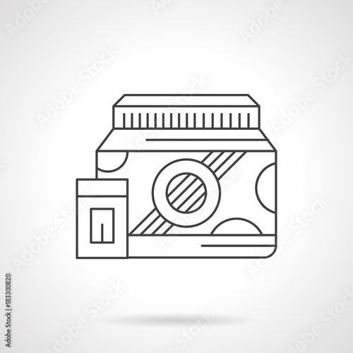 Bodybuilding protein flat line vector icon