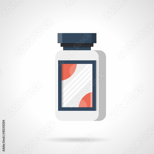 Fat burner supplements flat color vector icon