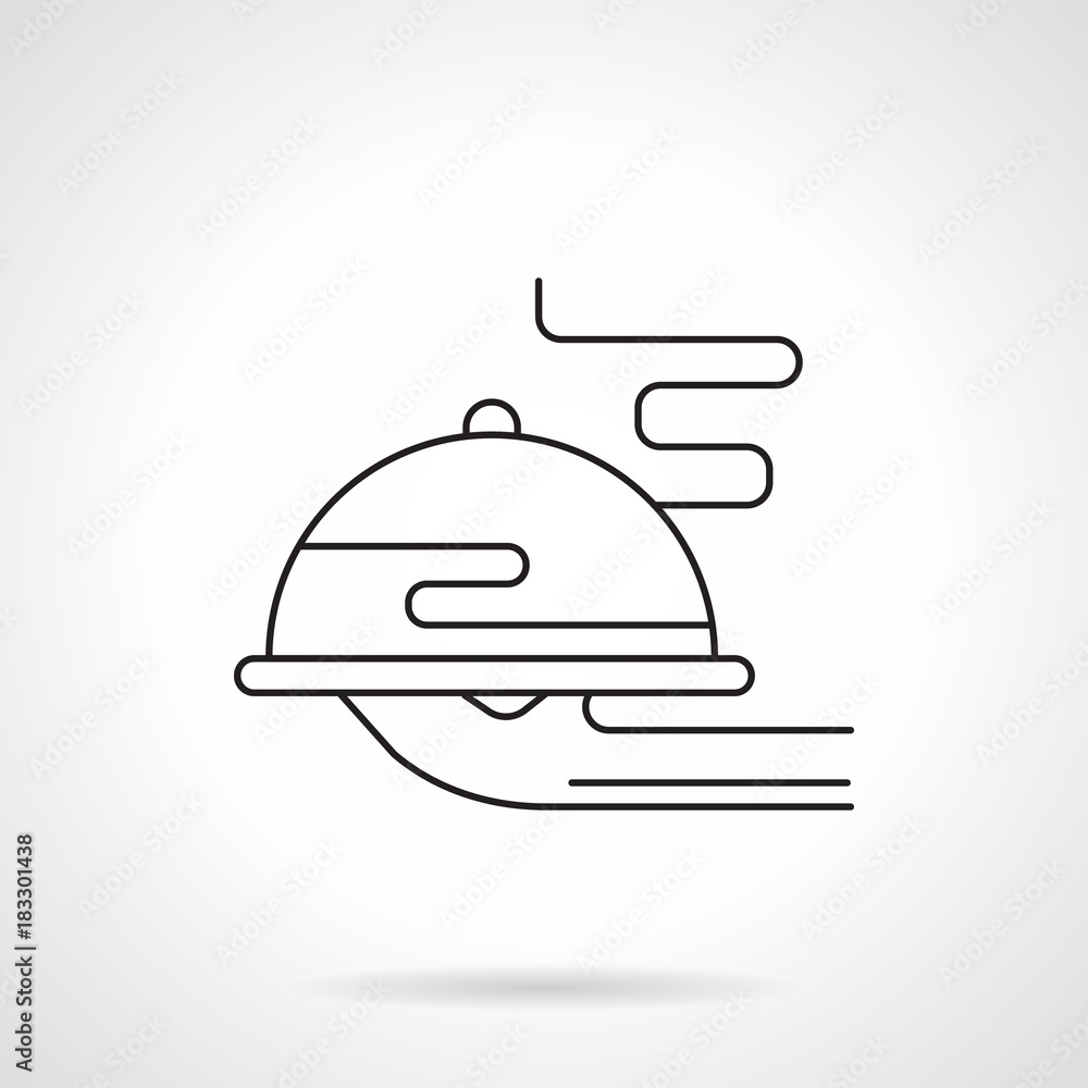 Fototapeta premium Plate with dish flat line vector icon
