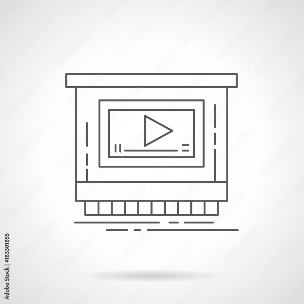 Video ads for promotion flat line vector icon Video ads for promotion flat line vector icon
