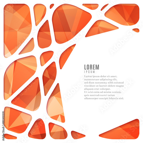 Abstract network frame with triangular background