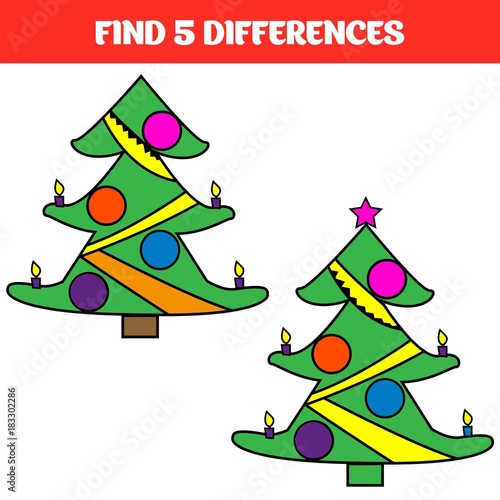 Find five differences. Educational game for children. Funny cartoon. Vector illustration