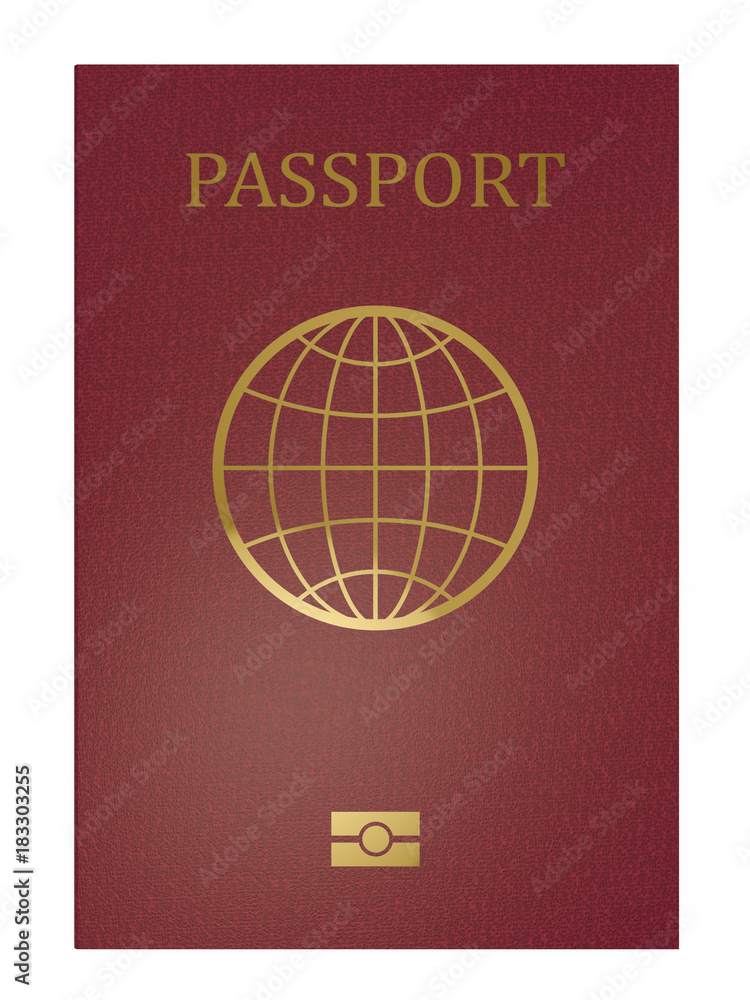 Red international passport front cover StockIllustration Adobe Stock