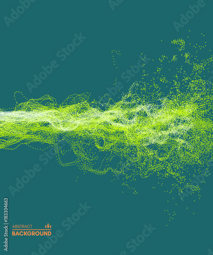 Water splash imitation. Array with dynamic emitted particles. Abstract background. Vector illustration.