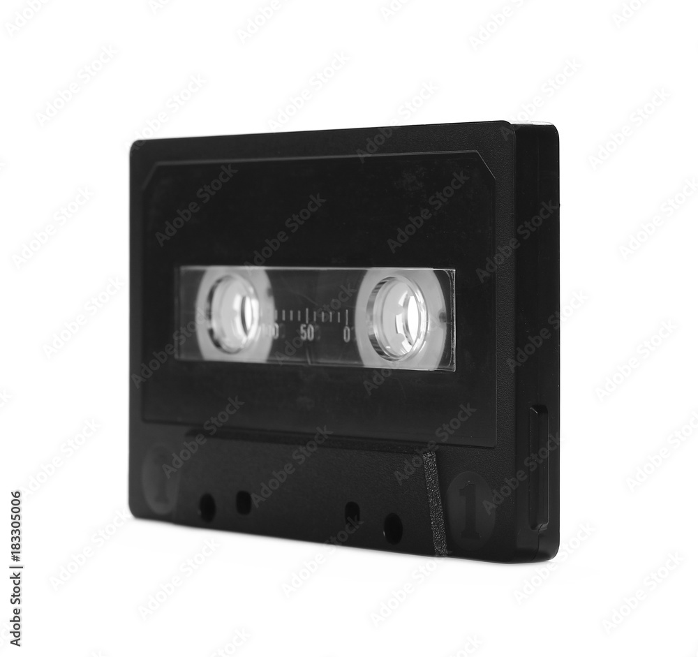 Fototapeta premium Vintage video cassette - VHS tape, isolated on white background