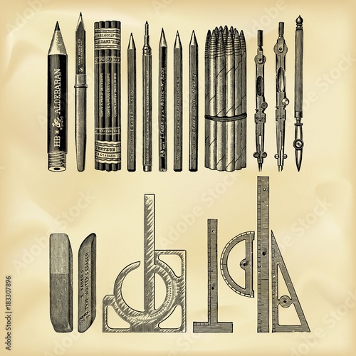 Vintage artist tools