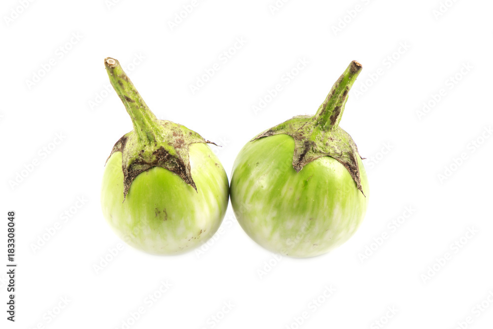 Fresh thai vegetable eggplant, green eggplant, isolated on white background. Fresh thai vegetable eggplant, green eggplant, isolated on white background.
