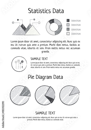 Statistics Data Pie Diagram Vector Illustration