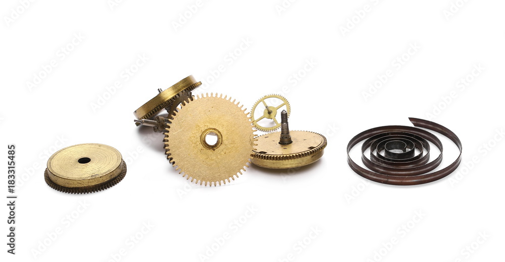 Old rusty metal gears isolated on white Old rusty metal gears isolated on white