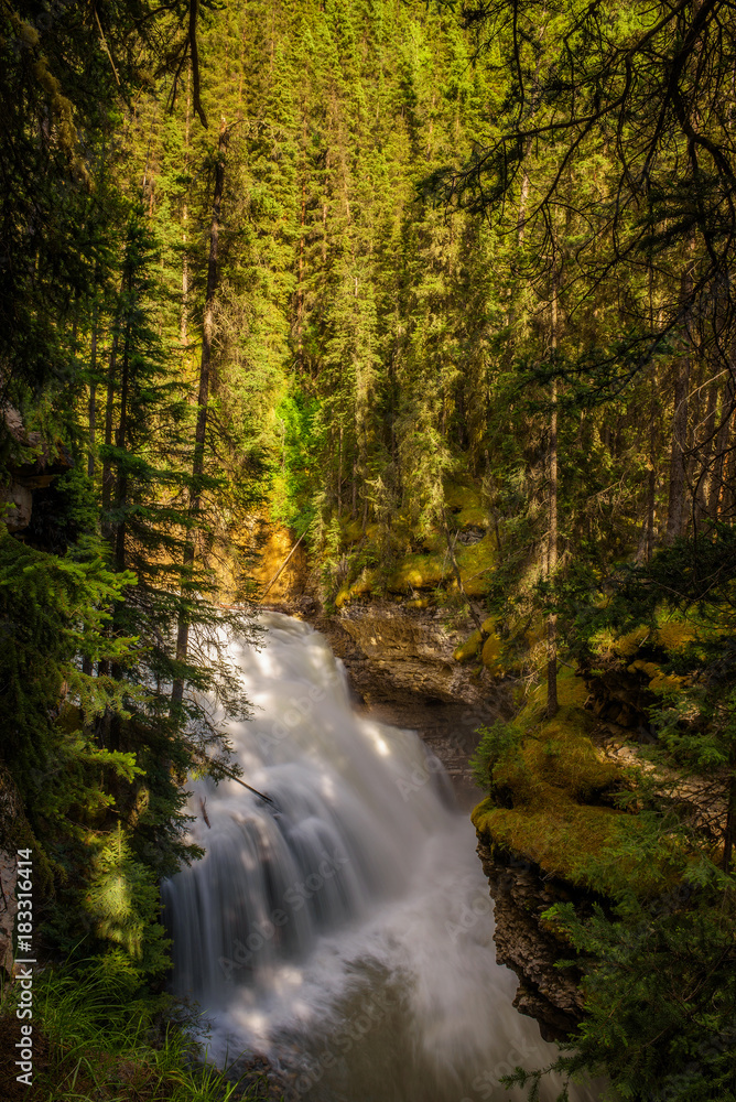 Waterfall in Johnston Canyon, Banff National Park, Canada Waterfall in Johnston Canyon, Banff National Park, Canada