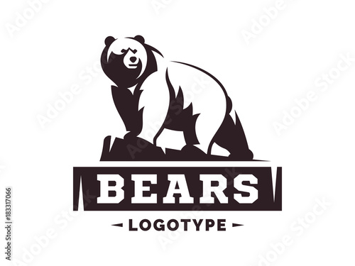 Bear logo - vector illustration, emblem design on white background