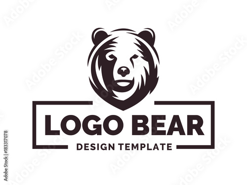 Bear logo - vector illustration, emblem design on white background