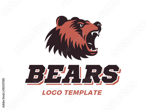 Bears logo - vector illustration, emblem design on white background