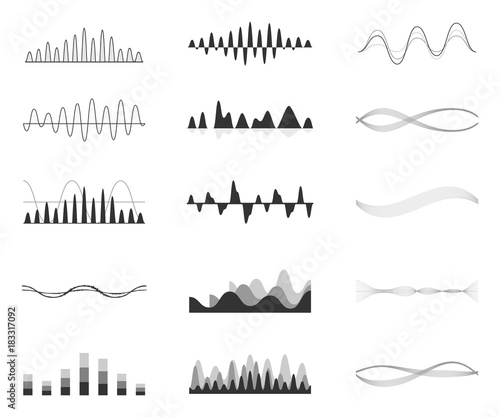 Set of vector audio scales.