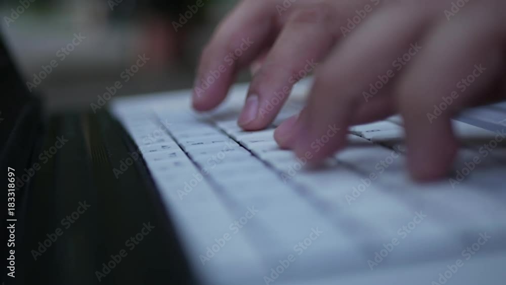 Computer keyboard typing shallow depth of field cinematic footage Computer keyboard typing shallow depth of field cinematic footage