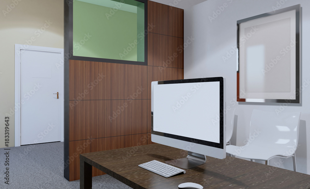 Modern meeting room. 3D rendering.. Empty picture Modern meeting room. 3D rendering.. Empty picture
