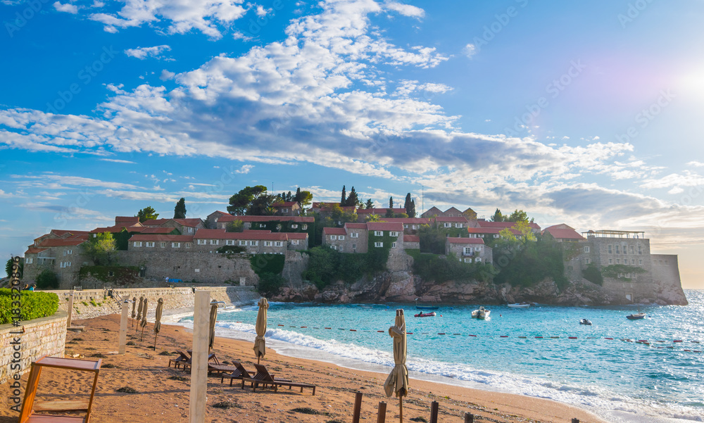 The beautiful resort Saint Stephen (Sveti Stefan), Adriatic Sea, Balkan Peninsula, Montenegro, Europe The beautiful resort Saint Stephen (Sveti Stefan), Adriatic Sea, Balkan Peninsula, Montenegro, Europe