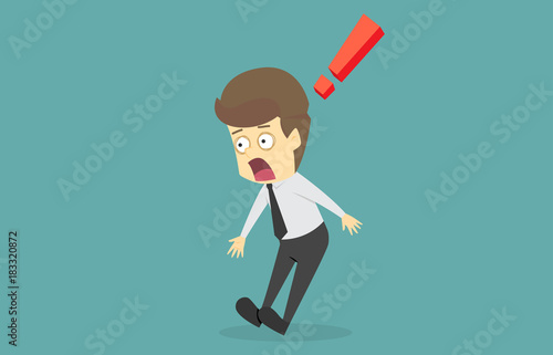 Businessman shocked by something.cartoon of business success is the concept of the man characters business, the mood of people, can be used as a background, banner, infographic. vector illustration