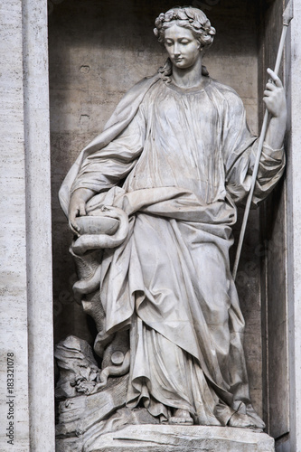 statue of the Salubrity in the Trevi Fountain. Rome