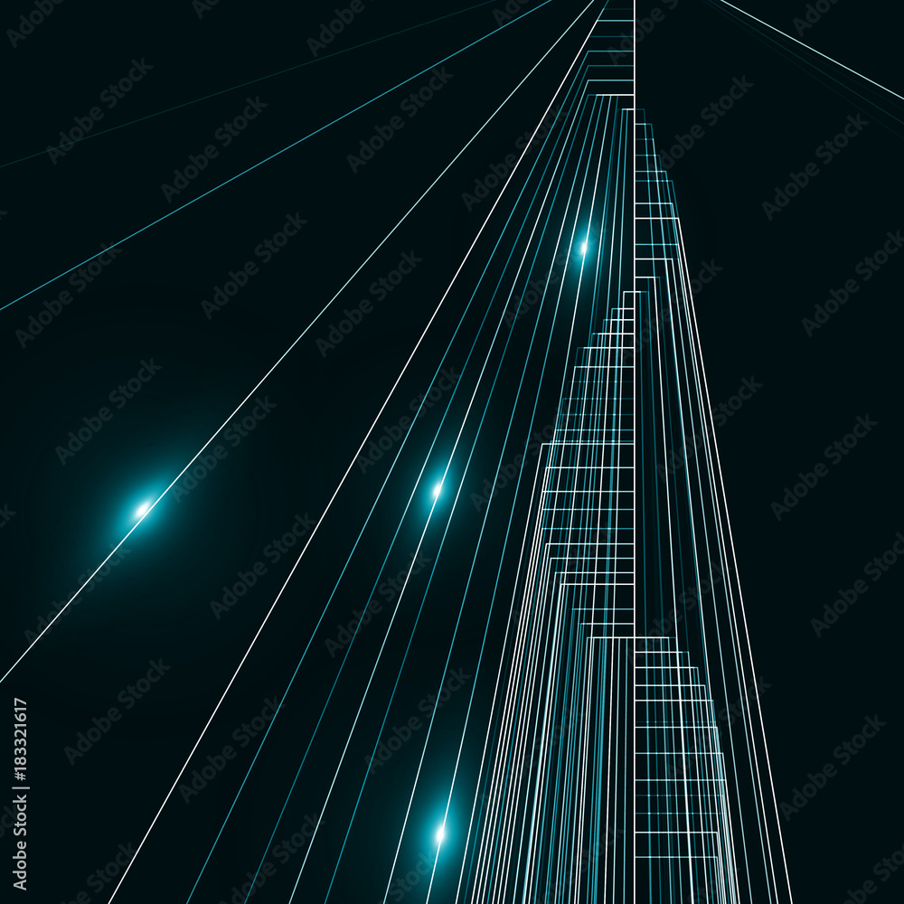 Obraz premium Abstract City Landscape background, dark art illustration. Graphic concept for your design