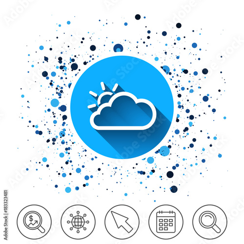 Cloud and sun sign icon. Weather symbol.