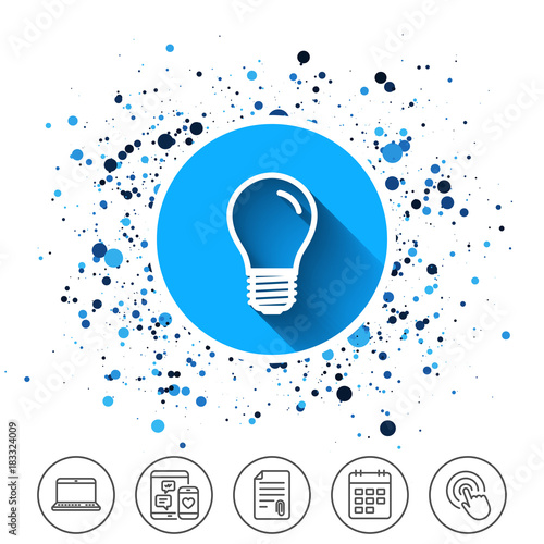 Light bulb icon. Lamp E27 screw socket symbol.