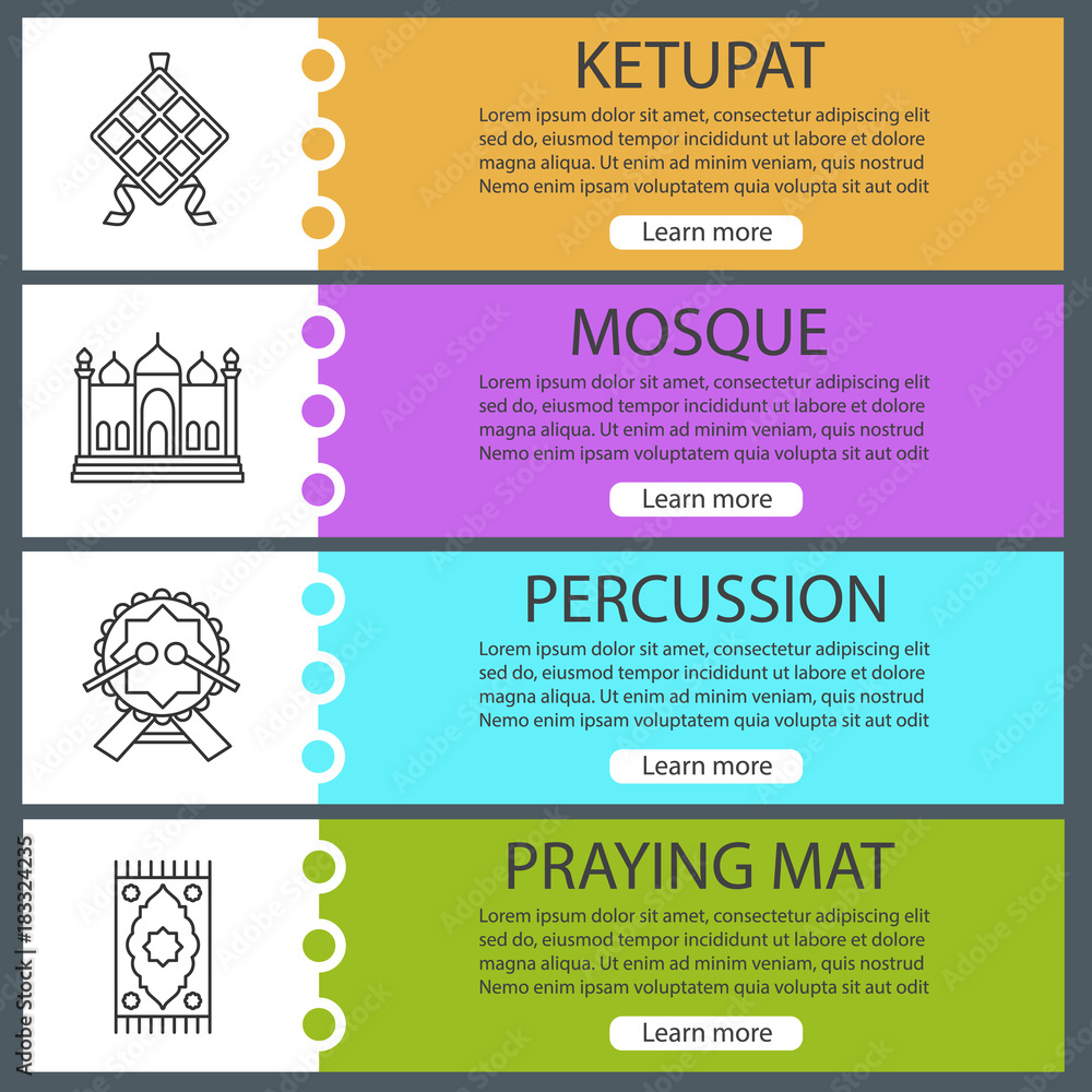 Islamic culture web banner templates set