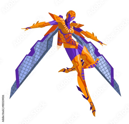 winged futurist spacesuit