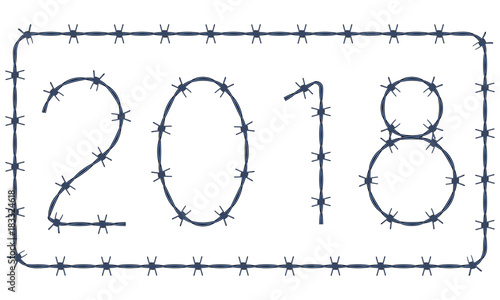 Barbed wire 2018 lettering
