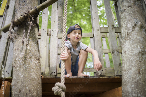 Boy in tree house