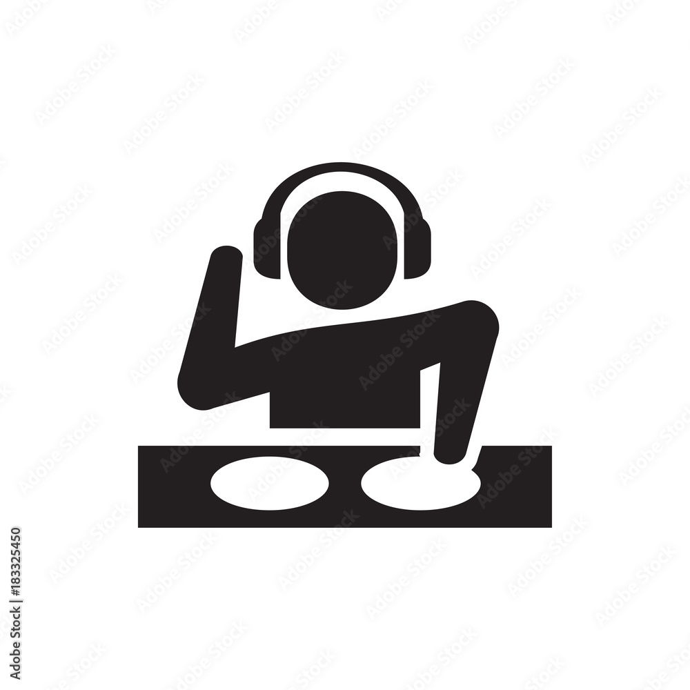 dj icon illustration Stock Vector | Adobe Stock