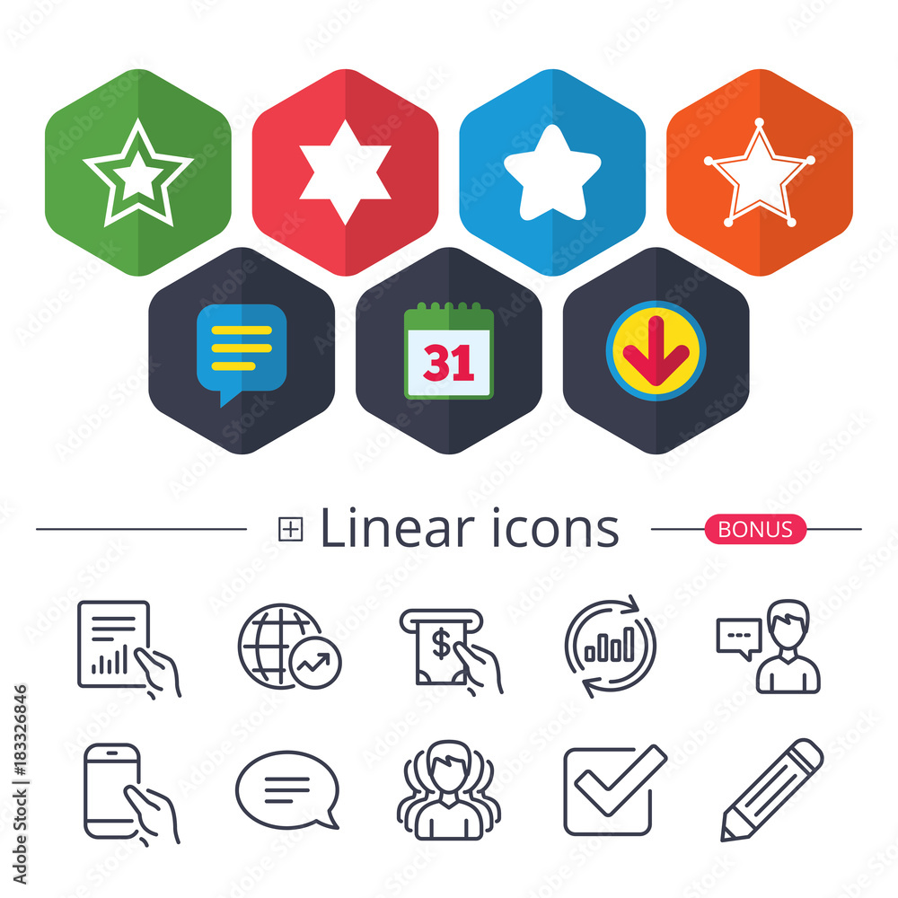 Star of David icons. Symbol of Israel.