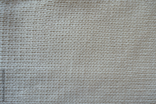 White handmade stockinette stitch fabric from above