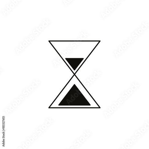 Black sand clock logo. Timer icon