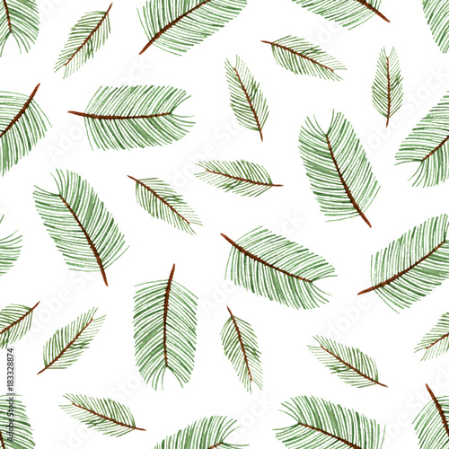 watercolor pine seamless pattern