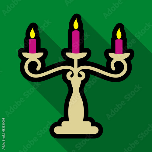 Flat icon with shadow candlestick