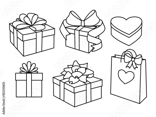 Doodle set of gift boxes