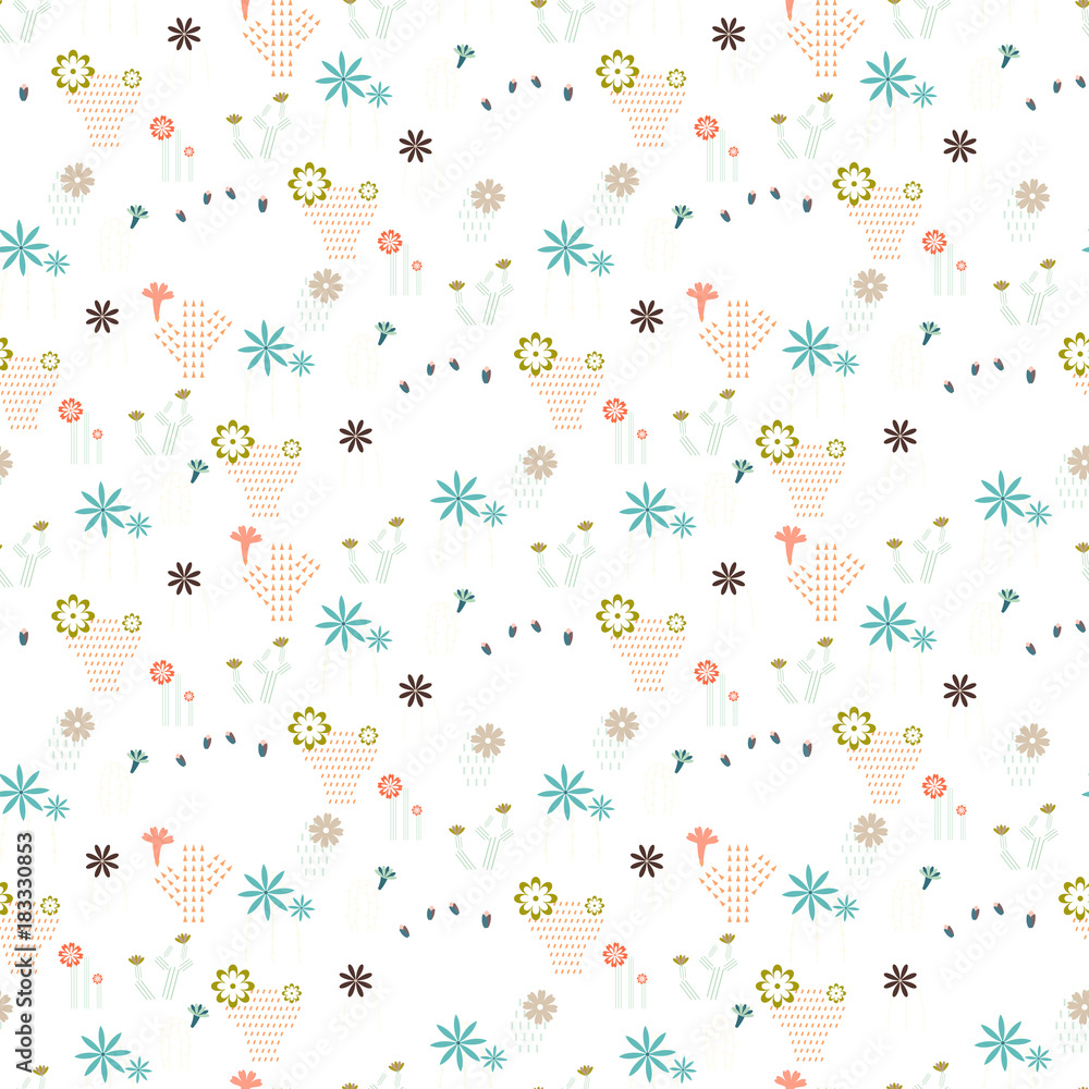 Seamless pattern with different cactus and succulents Seamless pattern with different cactus and succulents