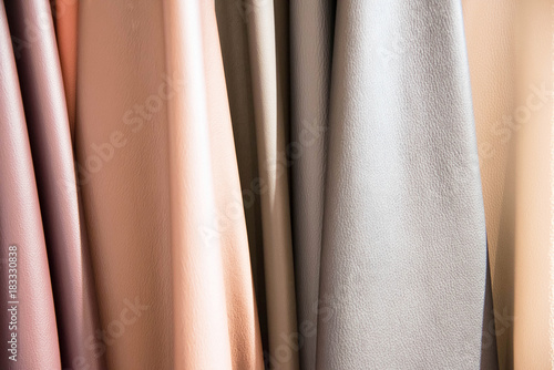 Color palette sample of leather material. photo