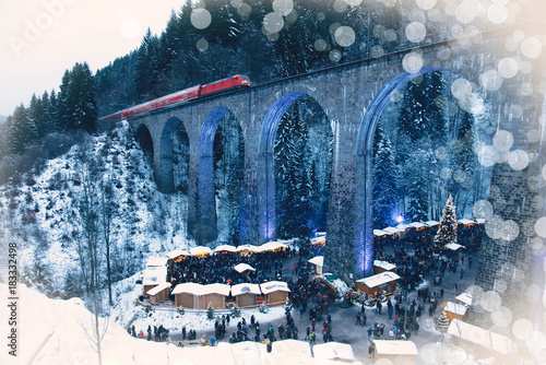 Traditional christmas market in the Ravenna gorge, Germany.