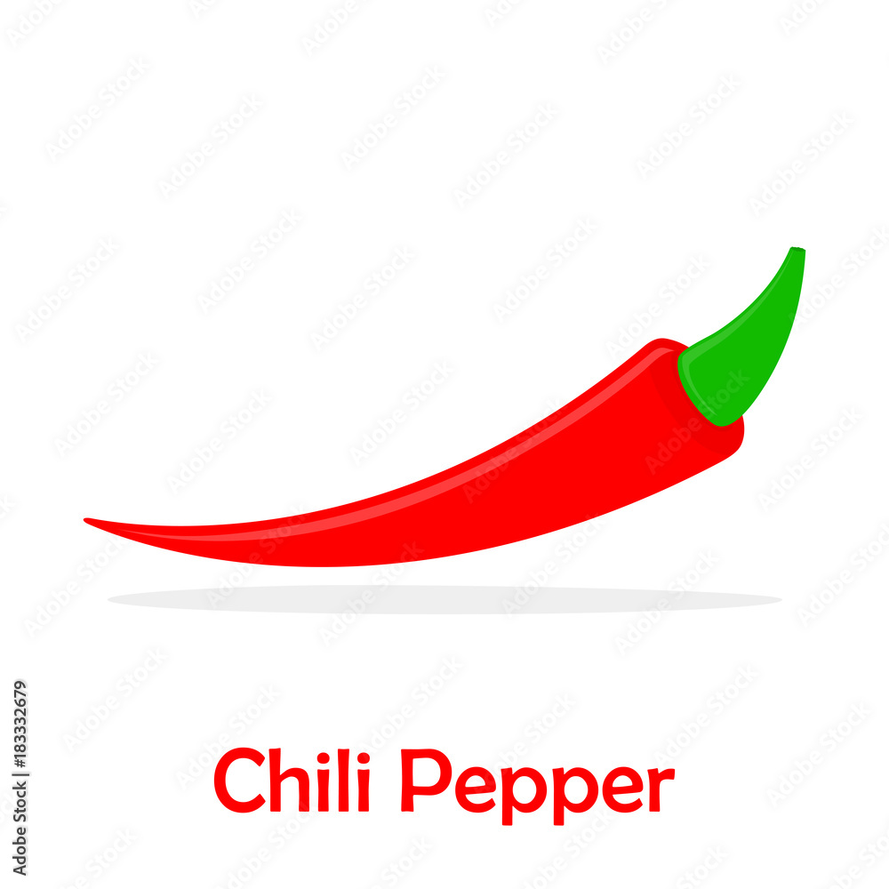 Obraz premium Chili Pepper flat icon. Vector illustration