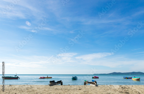 the beach relaxing in the holiday at the sea and life ring of thailand land rayong