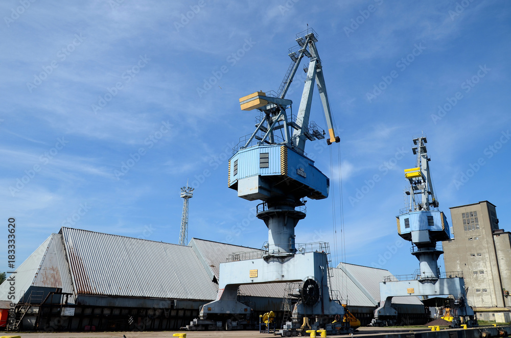 Port machines in Gdansk, Baltic Sea, Poland