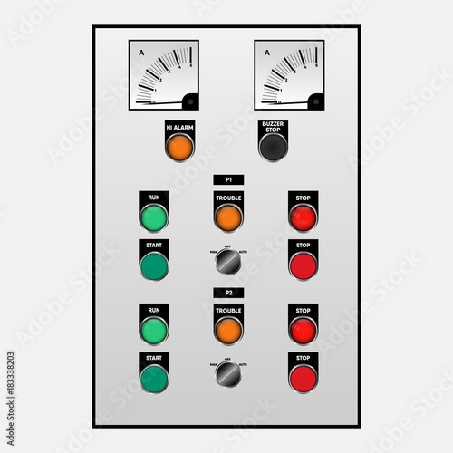 Switch controller for emergency case of electrical system., Vector, Illustration