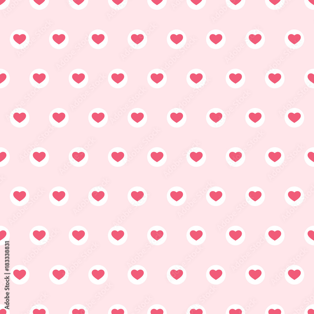 Cute primitive retro pattern with small hearts on dots background Cute primitive retro pattern with small hearts on dots background