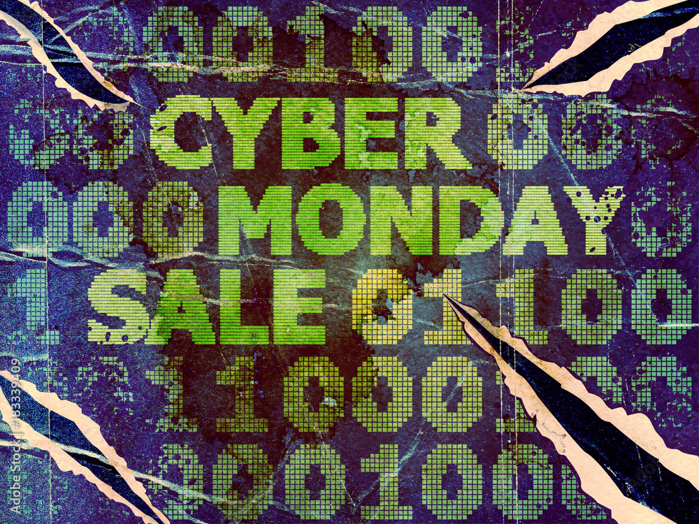 Obraz premium Grunge Cyber Monday Sale